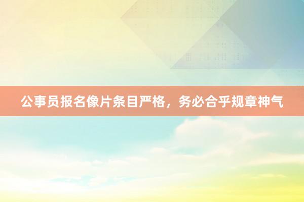 公事员报名像片条目严格，务必合乎规章神气