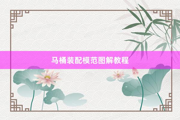 马桶装配模范图解教程